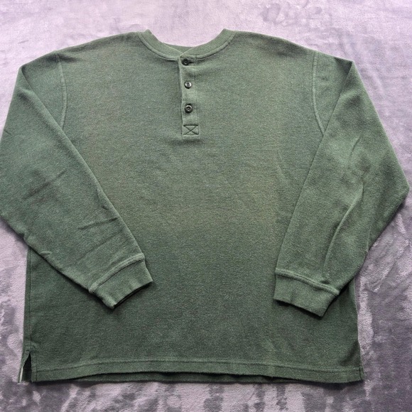 L.L. Bean Other - L.L. Bean Henley Shirt XL Green Mens Regular Fit Cotton‎ Waffle Thermal Outdoor